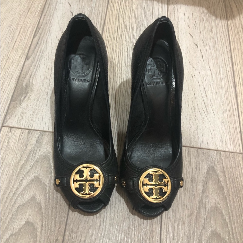Tory Burch peep toe wedge